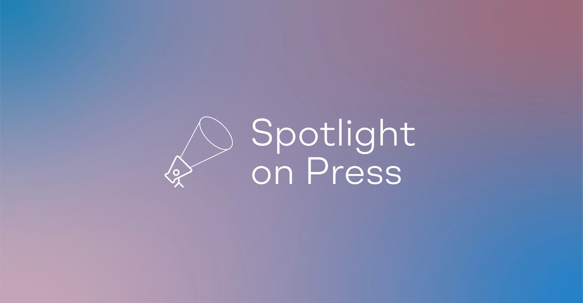 Icon of spotlight next to text that reads Spotlight on Press