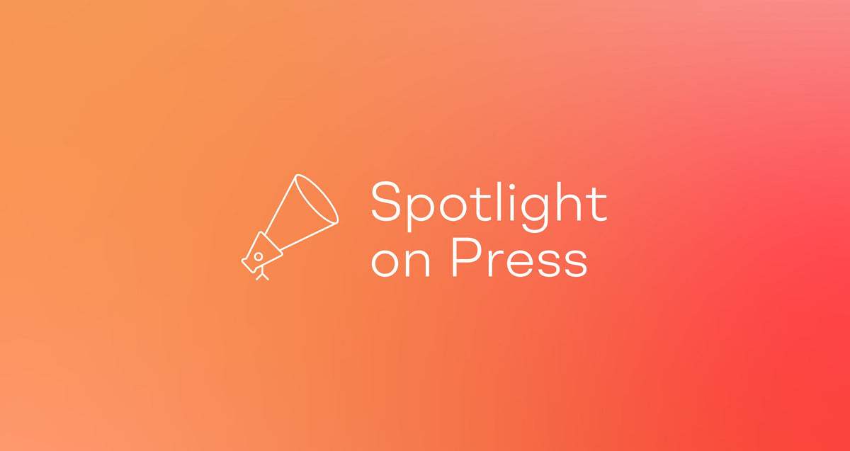 Icon of spotlight next to text that reads Spotlight on Press